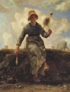 jean-francois millet The Spinner,Goat-Girl from the Auvergne (san20) oil painting picture wholesale